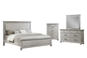 New Classic 00-B3941-34C New Classic 00-B3941-34C Silver Sands - 5/0 Queen 4 Piece Bedroom Set (Bed, Dresser, Mirror, Chest) - Gray