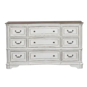 Liberty Furniture 244-BR34 Magnolia Manor - 9 Drawer Dresser - Antique White