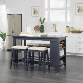 Liberty Furniture 942NY-CD-5CTS Liberty Furniture 942NY-CD-5CTS Brook Creek - 5 Piece Counter Set - Navy