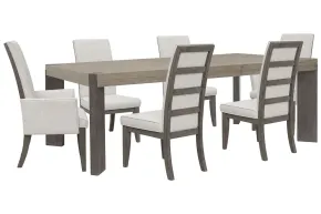 Pulaski Furniture P402240-KIT93 Pulaski Furniture P402240-KIT93 Anderson Park - Leg Dining Table With 4 Upholstered Side Chairs And 2 Upholstered Arm Chairs - Moose Trail / Frontier Brown
