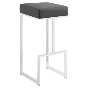CoasterEveryday 105262 Gervase - Square Bar Stool - Gray And Chrome