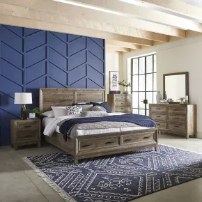 Liberty Furniture 384-BR-KSBDMCN Liberty Furniture 384-BR-KSBDMCN Ridgecrest - 5 Piece Bedroom Set (King Storage Bed, Dresser & Mirror, Chest, Nightstand) - Cobblestone