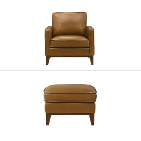 New Classic 25-L1213-CO Caspar - Chair & Ottoman - Caramel