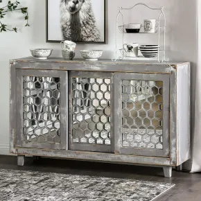Furniture of America EM-AC091GY Brianna - Cabinet - Weathered Gray
