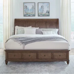 Liberty Furniture 104-BR-KSB Twin Lakes - King Storage Bed - Chestnut
