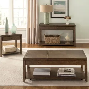 Liberty Furniture 58-OT-3PCS Mitchell - 3 Piece Table Set (1 Cocktail 2 End Tables) - Nutmeg