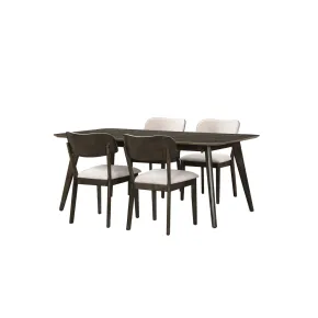 New Classic 40-1078-D4C Rex - Rectangle Dining Table & 4 Open Back Chairs - Dark Brown