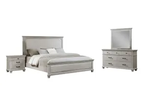 New Classic 00-B3941-24N New Classic 00-B3941-24N Silver Sands - 6/0 Western King 4 Piece Bedroom Set (Bed, Dresser, Mirror, Nightstand) - Gray