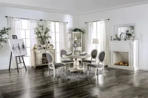 Furniture of America CM3872WH-RT-TABLE Kathryn - Round Dining Table - Antique White