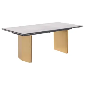 Coaster Fine Furniture 193631 Vesa - Glass Top Extension Dining Table - Beige