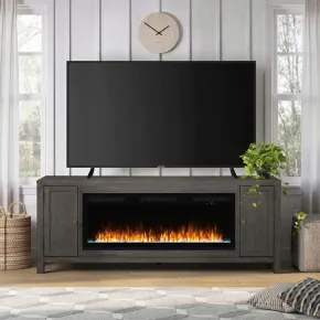 Liberty Furniture FIRE-BOX-406-78FTS Fireplace TV Consoles - 406 78" Console With Fire FTS - Brown