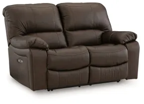 Ashley Furniture U4380874 Leesworth - Reclining Power Loveseat - Dark Brown