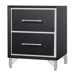 New Classic B1891-040 Ava - 2 Drawer Nightstand - Ebony