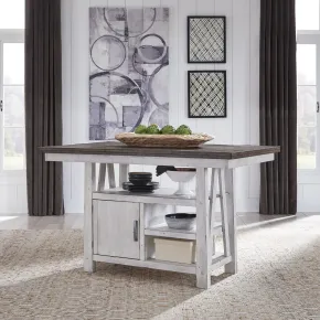 Liberty Furniture 139WH-GT3660 Farmhouse - Gathering Table - Two Tone White / Wood Tone