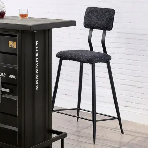 Furniture of America CM3789BK-BC-2PK Dicarda - Bar Height Chair (Set of 2) - Black / Gray
