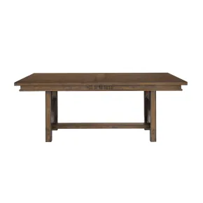 Samuel Lawrence Furniture S917-DR-K1 Seneca - Trestle Dining Table with an 18" Leaf - Brown