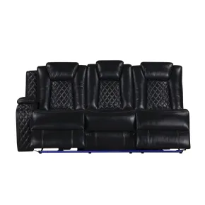 New Classic U1769V-L30P2-BLK Orion II - LAF Sofa With Power Headrest & Footrest - Black