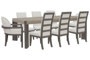 Pulaski Furniture P402240-KIT105 Pulaski Furniture P402240-KIT105 Anderson Park - Leg Dining Table With 6 Upholstered Side Chairs And 2 Host Chairs - Moose Trail / Frontier Brown