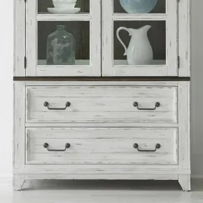 Liberty Furniture 237-CB4490 River Place - Curio Base - Riverstone White & Tobacco