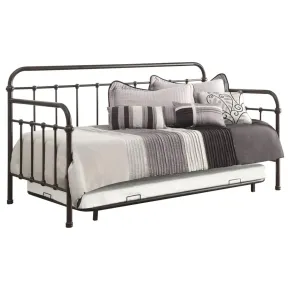 CoasterEssence 300398 Livingston - Metal Twin Daybed With Trundle - Dark Bronze