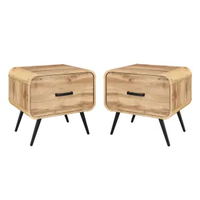 New Classic 30-T3562N-2ET New Classic 30-T3562N-2ET Rowan - One Drawer End Table / Bedside Table (Set of 2) - Natural
