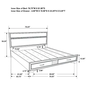 CoasterEveryday 205111KEB1 Miranda - King Headboard & Footboard, Box 1 of 3 - White