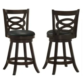 CoasterEssence 101929 Calecita - Wood Swivel Counter Stool (Set of 2) - Cappuccino