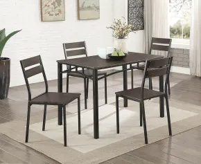 Furniture of America CM3920T-5PK Westport - 5 Piece Dining Table Set - Antique Brown / Black