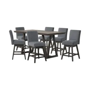 New Classic 45-4125S-DG6C New Classic 45-4125S-DG6C High Line - Counter Table & 6 Swivel Counter Chairs - Gray