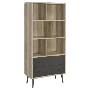 Coaster Fine Furniture 801923 Maeve - 3-Shelf Bookcase With Drawers - Distressed Pine