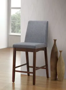 Furniture of America CM3372PC-2PK Marten - Counter Height Chair (Set of 2) - Brown Cherry / Gray