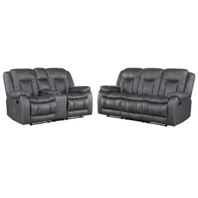 New Classic 20-2505-2NP Morello - 2 Piece Manual Sofa & Loveseat - Gray