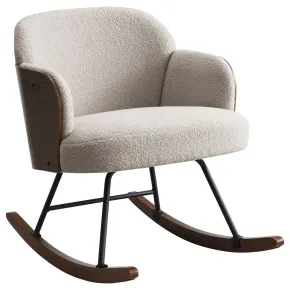 Coaster Fine Furniture 602625 Paige - Boucle Upholstered Mid Back Rocking Chair - Beige