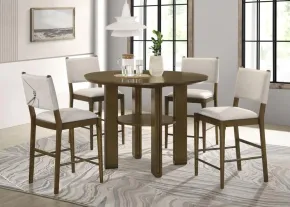 Coaster Fine Furniture 193668-S5 Ottowa - 5 Piece Round Counter Height Dining Room Set - Brown