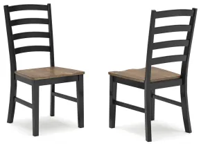 Ashley Furniture D634-01 Wildenauer - Dining Room Side Chair (Set of 2) - Brown / Black