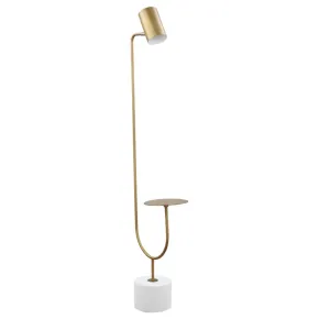 CoasterEssence 923309 Jodie - Adjustable Floor Lamp Side Table - Antique Brass