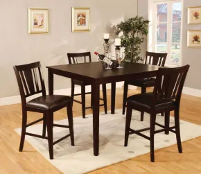 Furniture of America CM3325PT-5PK Bridgette - 5 Piece Square Counter Height Table Set - Espresso
