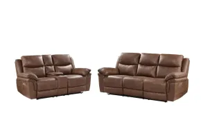 New Classic 22-5985B-2PM New Classic 22-5985B-2PM Ryland - P1 2 Piece Sofa & Loveseat Power Footrest - Brown