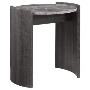 Coaster Fine Furniture 710757 Gladstone - Round Faux Marble Top End Table - Distressed Gray