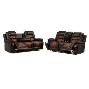 New Classic 20-7005-2NP Nikko - Manual 2 Piece Sofa & Loveseat - Brown
