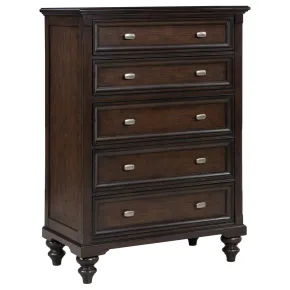 Coaster Fine Furniture 223635 Andover - 5-Drawer Chest Of Drawers - Dark Oak