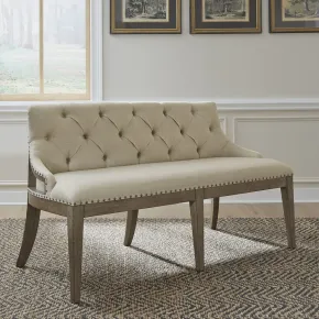 Liberty Furniture 615-C6501B Americana Farmhouse - Upholstered Shelter Dining Bench - Dusty Taupe