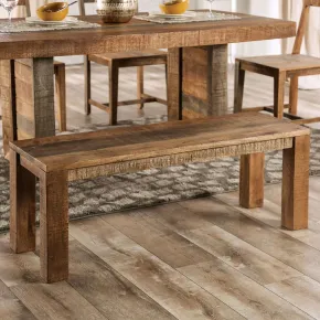 Furniture of America FOA51033 Galanthus - 46"L Dining Bench - Weathered Light Natural Tone