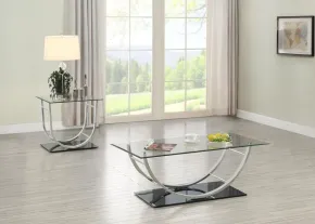 Coaster Fine Furniture 704988-S2 Danville - 2 Piece Glass Top Coffee And End Table Set - Chrome