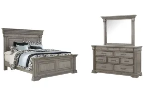 Pulaski Furniture P091-BR-K5-KIT3 Pulaski Furniture P091-BR-K5-KIT3 Madison Ridge - California King Panel Bed And Drawer Dresser With Framed Mirror - Heritage Taupe