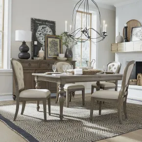Liberty Furniture 615-DR-O5LTS Americana Farmhouse - 5 Piece Leg Table Set - Dusty Taupe