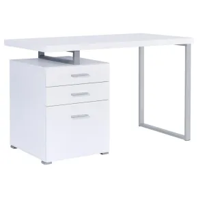CoasterEveryday 800325 Brennan - 3-Drawer Office Computer Desk - White