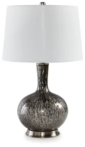 Ashley Furniture L430844 Tenslow - Glass Table Lamp - Antique Black