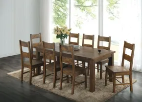 CoasterEveryday 107041-S9 Coleman - 9 Piece Rectangular Dining Set - Rustic Golden Brown