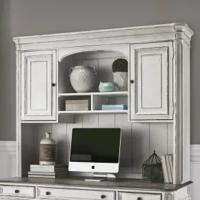 Liberty Furniture 244-HO132 Magnolia Manor - Jr Executive Credenza Hutch - Antique White